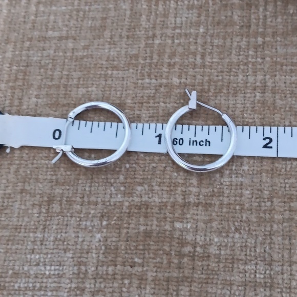 Silver Tone Hoop Earrings - Picture 4 of 6